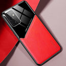 For Samsung Galaxy A72 5G / 4G All-inclusive Leather + Organic Glass Protective Case with Metal Iron Sheet(Red)