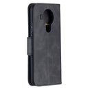 For Nokia 5.4 Retro Lambskin Texture Pure Color Horizontal Flip PU Leather Case with Holder & Card Slots & Wallet & Lanyard(Black)