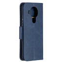 For Nokia 5.4 Retro Lambskin Texture Pure Color Horizontal Flip PU Leather Case with Holder & Card Slots & Wallet & Lanyard(Blue)