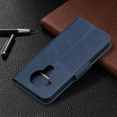 For Nokia 5.4 Retro Lambskin Texture Pure Color Horizontal Flip PU Leather Case with Holder & Card Slots & Wallet & Lanyard(Blue)