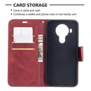 For Nokia 5.4 Retro Lambskin Texture Pure Color Horizontal Flip PU Leather Case with Holder & Card Slots & Wallet & Lanyard(Red)