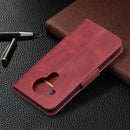 For Nokia 5.4 Retro Lambskin Texture Pure Color Horizontal Flip PU Leather Case with Holder & Card Slots & Wallet & Lanyard(Red)