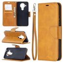 For Nokia 5.4 Retro Lambskin Texture Pure Color Horizontal Flip PU Leather Case with Holder & Card Slots & Wallet & Lanyard(Yellow)