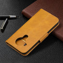 For Nokia 5.4 Retro Lambskin Texture Pure Color Horizontal Flip PU Leather Case with Holder & Card Slots & Wallet & Lanyard(Yellow)