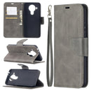 For Nokia 5.4 Retro Lambskin Texture Pure Color Horizontal Flip PU Leather Case with Holder & Card Slots & Wallet & Lanyard(Grey)