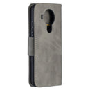 For Nokia 5.4 Retro Lambskin Texture Pure Color Horizontal Flip PU Leather Case with Holder & Card Slots & Wallet & Lanyard(Grey)