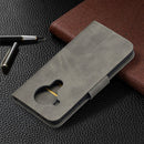 For Nokia 5.4 Retro Lambskin Texture Pure Color Horizontal Flip PU Leather Case with Holder & Card Slots & Wallet & Lanyard(Grey)