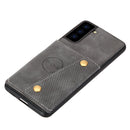 For Samsung Galaxy S21+ 5G Double Buckle PU + TPU Shockproof Magnetic Protective Case with Card Slot & Holder(Grey)