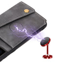 For Samsung Galaxy S21+ 5G Double Buckle PU + TPU Shockproof Magnetic Protective Case with Card Slot & Holder(Grey)