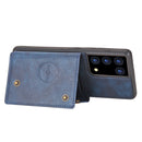 For Samsung Galaxy S21 Ultra 5G Double Buckle PU + TPU Shockproof Magnetic Protective Case with Card Slot & Holder(Blue)