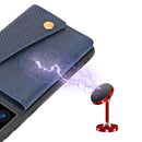 For Samsung Galaxy S21 Ultra 5G Double Buckle PU + TPU Shockproof Magnetic Protective Case with Card Slot & Holder(Blue)