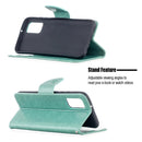 For Samsung Galaxy A02s (EU Version) Embossing Two Butterflies Pattern Horizontal Flip PU Leather Case with Holder & Card Slot & Wallet & Lanyard(Green)