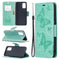 For Samsung Galaxy A02s (EU Version) Embossing Two Butterflies Pattern Horizontal Flip PU Leather Case with Holder & Card Slot & Wallet & Lanyard(Green)