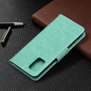 For Samsung Galaxy A02s (EU Version) Embossing Two Butterflies Pattern Horizontal Flip PU Leather Case with Holder & Card Slot & Wallet & Lanyard(Green)