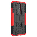 For Nokia 2.4 Tire Texture Shockproof TPU+PC Protective Case with Holder(Red)