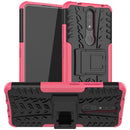 For Nokia 2.4 Tire Texture Shockproof TPU+PC Protective Case with Holder(Pink)