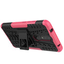 For Nokia 2.4 Tire Texture Shockproof TPU+PC Protective Case with Holder(Pink)