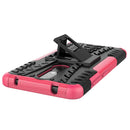 For Nokia 2.4 Tire Texture Shockproof TPU+PC Protective Case with Holder(Pink)