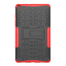 For Samsung Galaxy Tab A8.0 (2019) T295 / T290 Tire Texture TPU+PC Shockproof Case with Holder(Red)