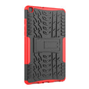 For Samsung Galaxy Tab A8.0 (2019) T295 / T290 Tire Texture TPU+PC Shockproof Case with Holder(Red)