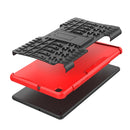 For Samsung Galaxy Tab A8.0 (2019) T295 / T290 Tire Texture TPU+PC Shockproof Case with Holder(Red)