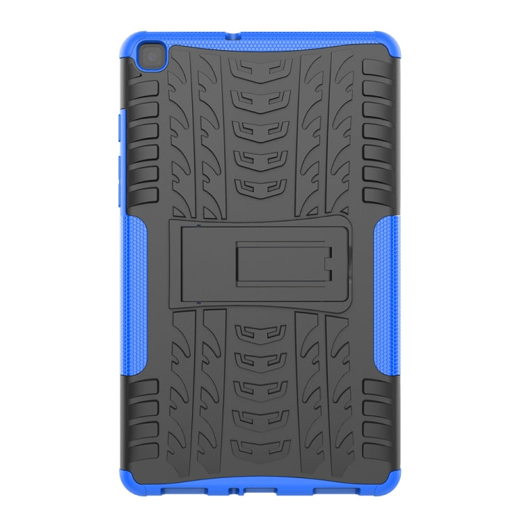 For Samsung Galaxy Tab A8.0 (2019) T295 / T290 Tire Texture TPU+PC Shockproof Case with Holder(Blue)