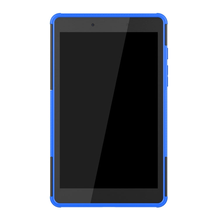 For Samsung Galaxy Tab A8.0 (2019) T295 / T290 Tire Texture TPU+PC Shockproof Case with Holder(Blue)