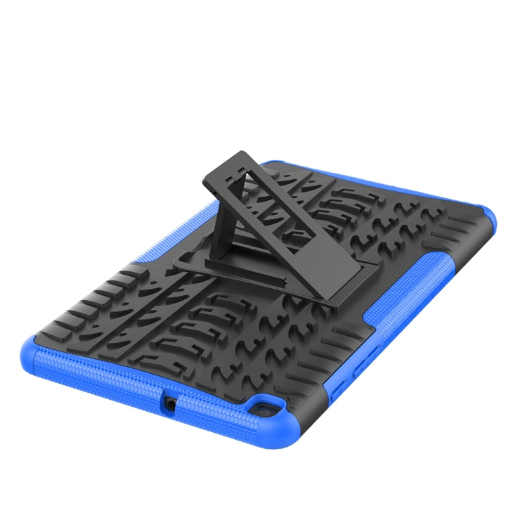 For Samsung Galaxy Tab A8.0 (2019) T295 / T290 Tire Texture TPU+PC Shockproof Case with Holder(Blue)