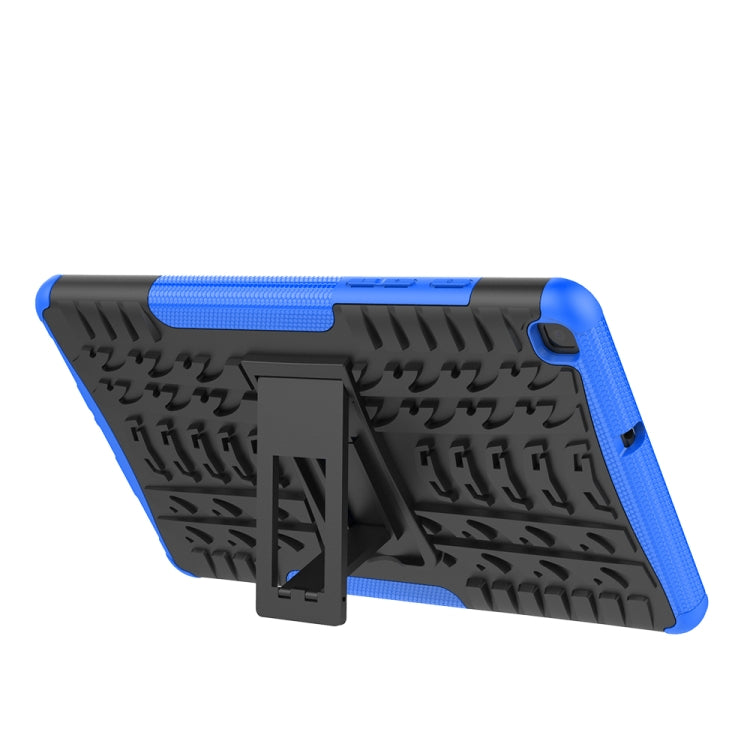 For Samsung Galaxy Tab A8.0 (2019) T295 / T290 Tire Texture TPU+PC Shockproof Case with Holder(Blue)
