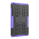 For Samsung Galaxy Tab A8.0 (2019) T295 / T290 Tire Texture TPU+PC Shockproof Case with Holder(Purple)
