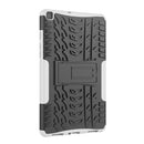 For Samsung Galaxy Tab A8.0 (2019) T295 / T290 Tire Texture TPU+PC Shockproof Case with Holder(White)