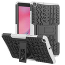 For Samsung Galaxy Tab A8.0 (2019) T295 / T290 Tire Texture TPU+PC Shockproof Case with Holder(White)