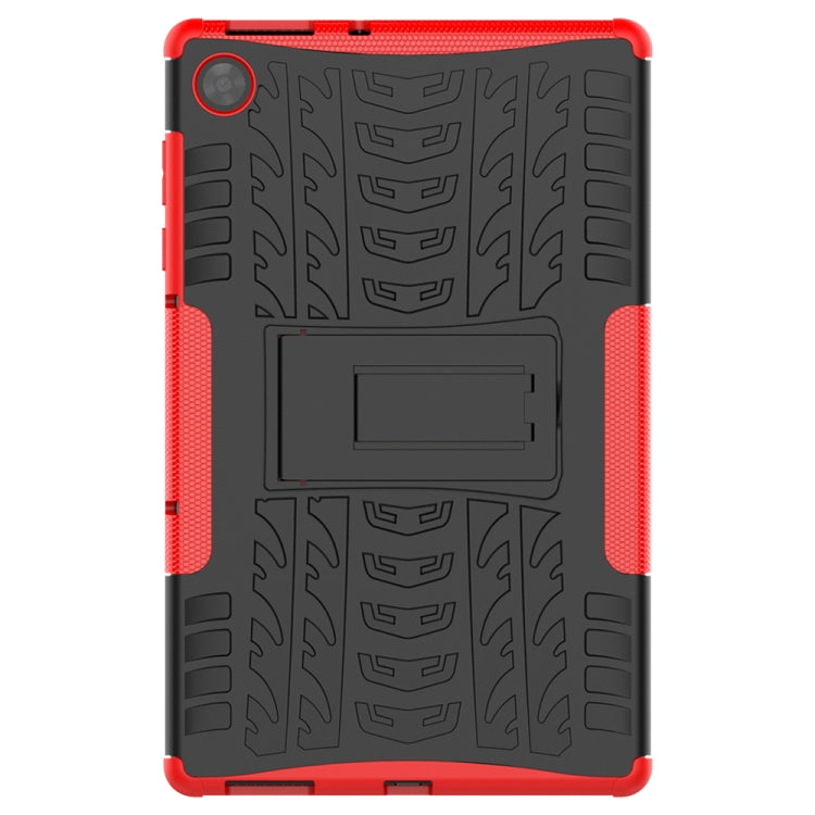 For Lenovo Tab M10 HD Gen 2 (TB-X306F) Tire Texture TPU+PC Shockproof Case with Holder(Red)
