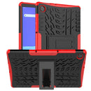 For Lenovo Tab M10 HD Gen 2 (TB-X306F) Tire Texture TPU+PC Shockproof Case with Holder(Red)