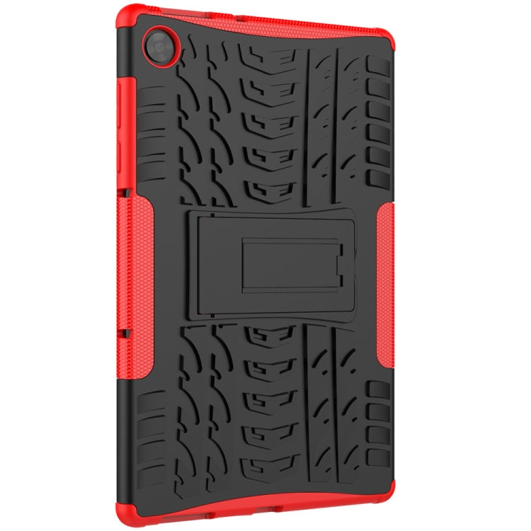 For Lenovo Tab M10 HD Gen 2 (TB-X306F) Tire Texture TPU+PC Shockproof Case with Holder(Red)