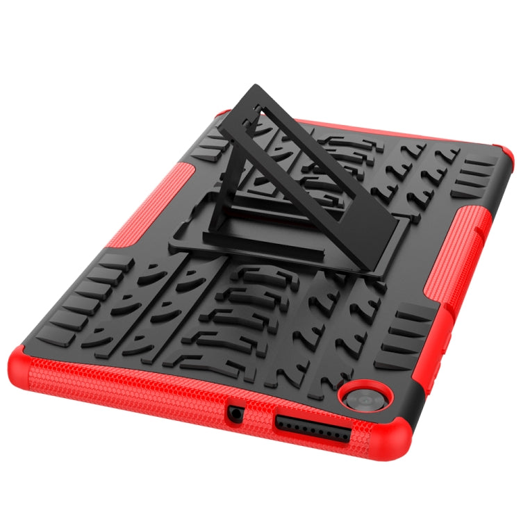 For Lenovo Tab M10 HD Gen 2 (TB-X306F) Tire Texture TPU+PC Shockproof Case with Holder(Red)