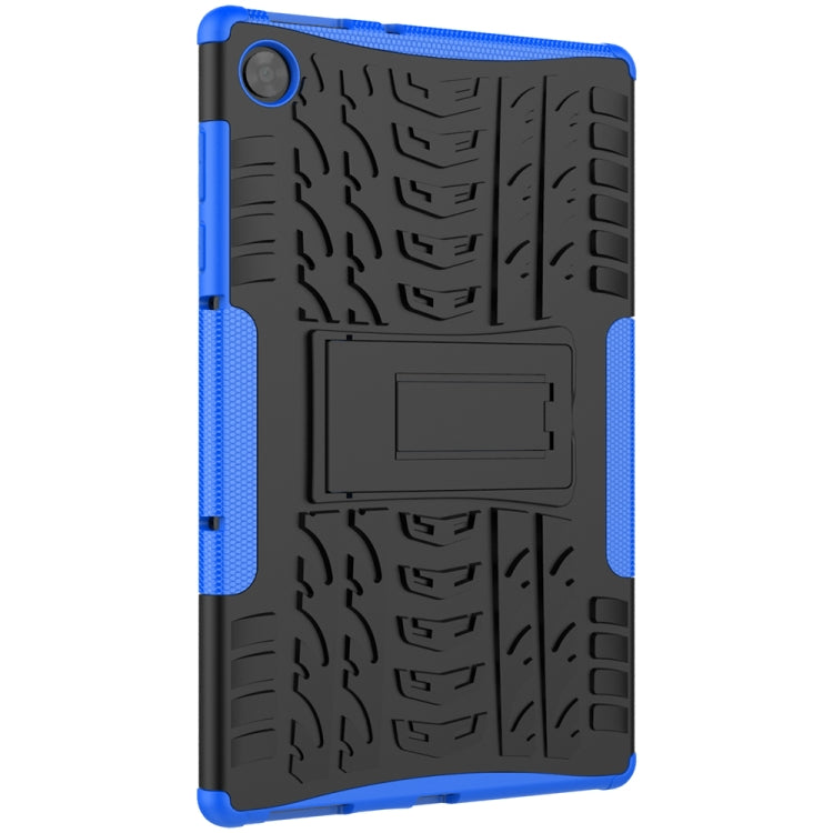 For Lenovo Tab M10 HD Gen 2 (TB-X306F) Tire Texture TPU+PC Shockproof Case with Holder(Blue)