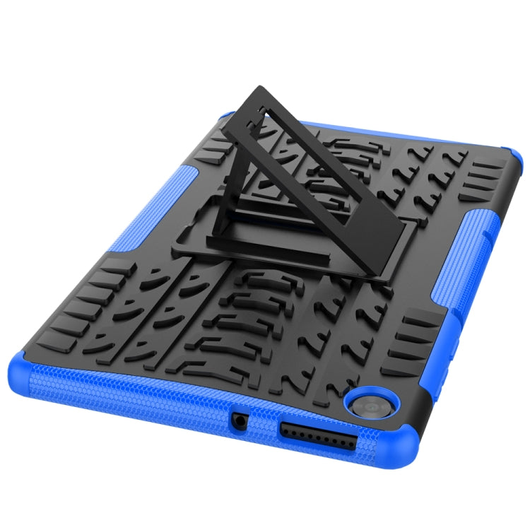 For Lenovo Tab M10 HD Gen 2 (TB-X306F) Tire Texture TPU+PC Shockproof Case with Holder(Blue)