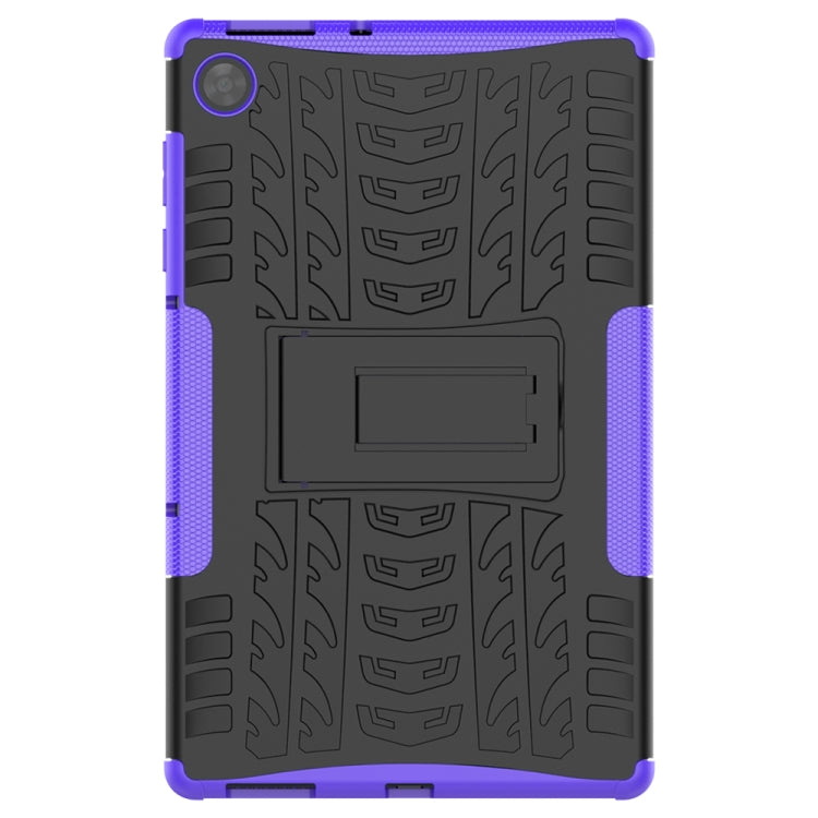 For Lenovo Tab M10 HD Gen 2 (TB-X306F) Tire Texture TPU+PC Shockproof Case with Holder(Purple)