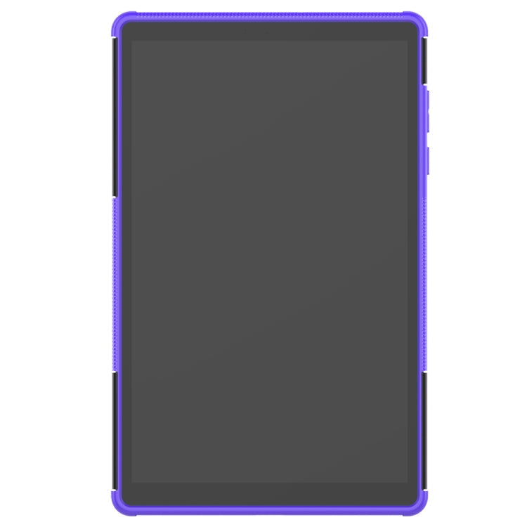 For Lenovo Tab M10 HD Gen 2 (TB-X306F) Tire Texture TPU+PC Shockproof Case with Holder(Purple)
