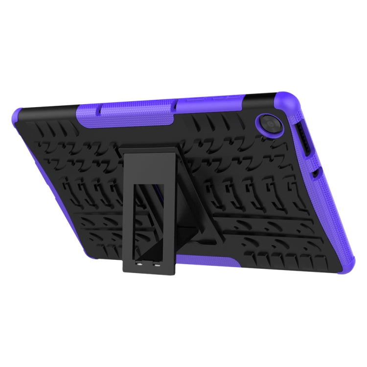For Lenovo Tab M10 HD Gen 2 (TB-X306F) Tire Texture TPU+PC Shockproof Case with Holder(Purple)