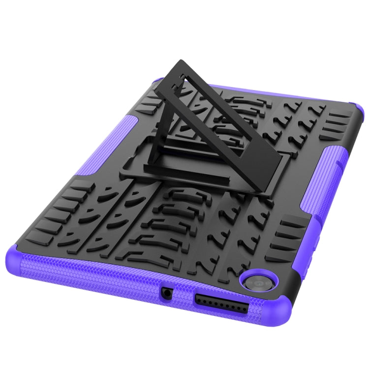 For Lenovo Tab M10 HD Gen 2 (TB-X306F) Tire Texture TPU+PC Shockproof Case with Holder(Purple)