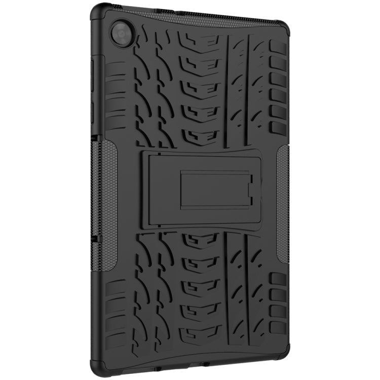 For Lenovo Tab M10 HD Gen 2 (TB-X306F) Tire Texture TPU+PC Shockproof Case with Holder(Black)
