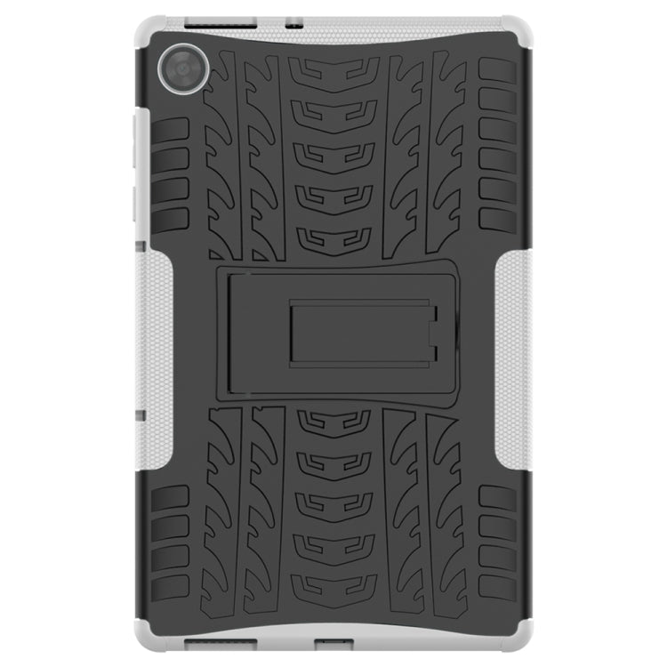 For Lenovo Tab M10 HD Gen 2 (TB-X306F) Tire Texture TPU+PC Shockproof Case with Holder(White)