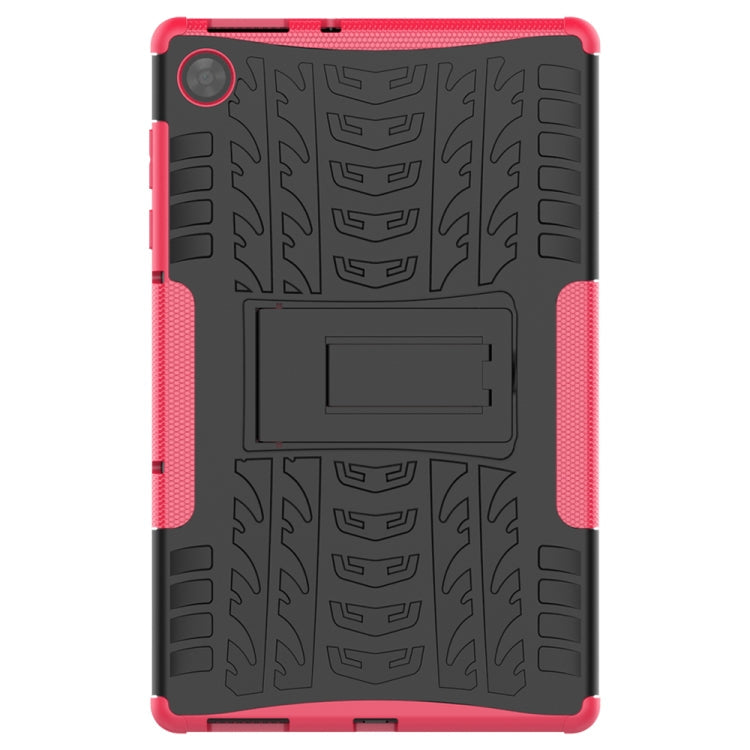 For Lenovo Tab M10 HD Gen 2 (TB-X306F) Tire Texture TPU+PC Shockproof Case with Holder(Pink)