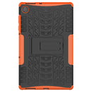 For Lenovo Tab M10 HD Gen 2 (TB-X306F) Tire Texture TPU+PC Shockproof Case with Holder(Orange)