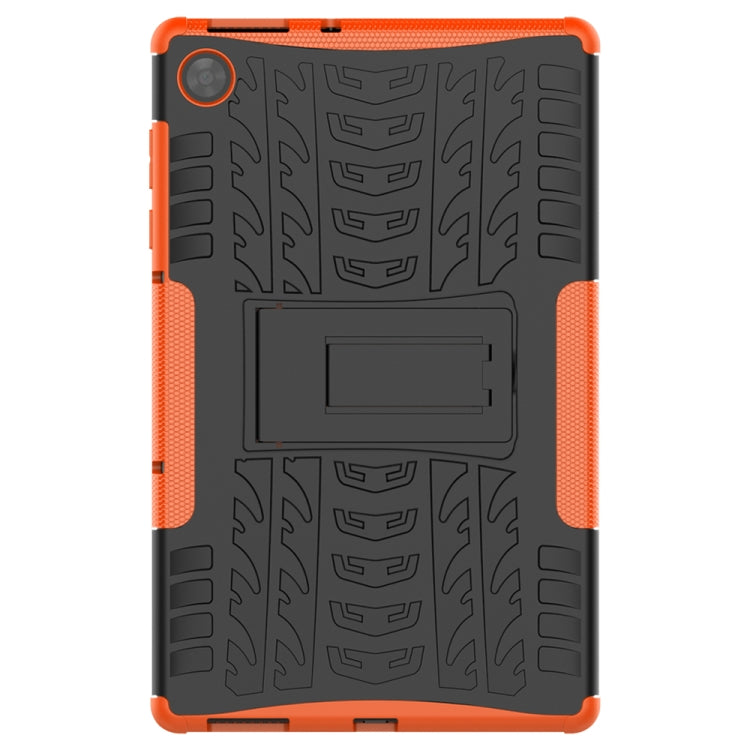 For Lenovo Tab M10 HD Gen 2 (TB-X306F) Tire Texture TPU+PC Shockproof Case with Holder(Orange)