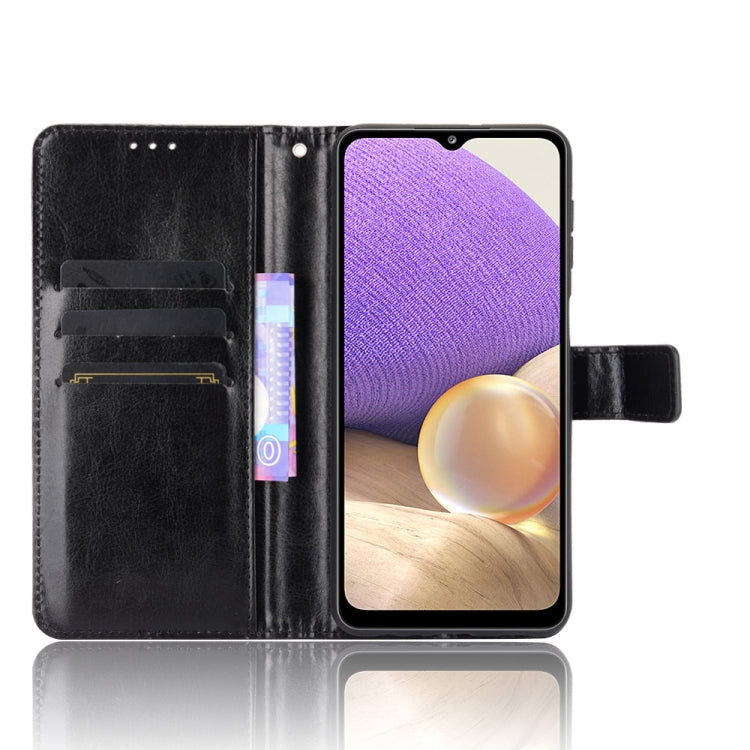 For Samsung Galaxy A32 5G Retro Crazy Horse Texture Horizontal Flip Leather Case with Holder & Card Slots & Lanyard(Black)