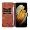 For Samsung Galaxy S21 Ultra 5G DG.MING Retro Oil Side Horizontal Flip Case with Holder & Card Slots & Wallet(Brown)