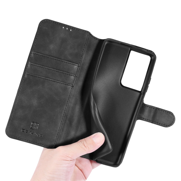 For Samsung Galaxy S21 Ultra 5G DG.MING Retro Oil Side Horizontal Flip Case with Holder & Card Slots & Wallet(Black)